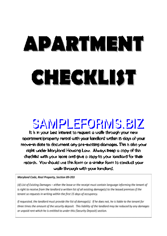 New Apartment Checklist 2 pdf free